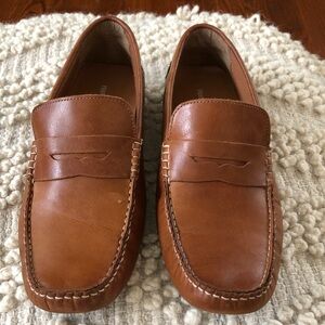 Franco Fortini Men Sz 9.5 Deven Penny Cognac Leather Loafer Rubber Sole Slip-on